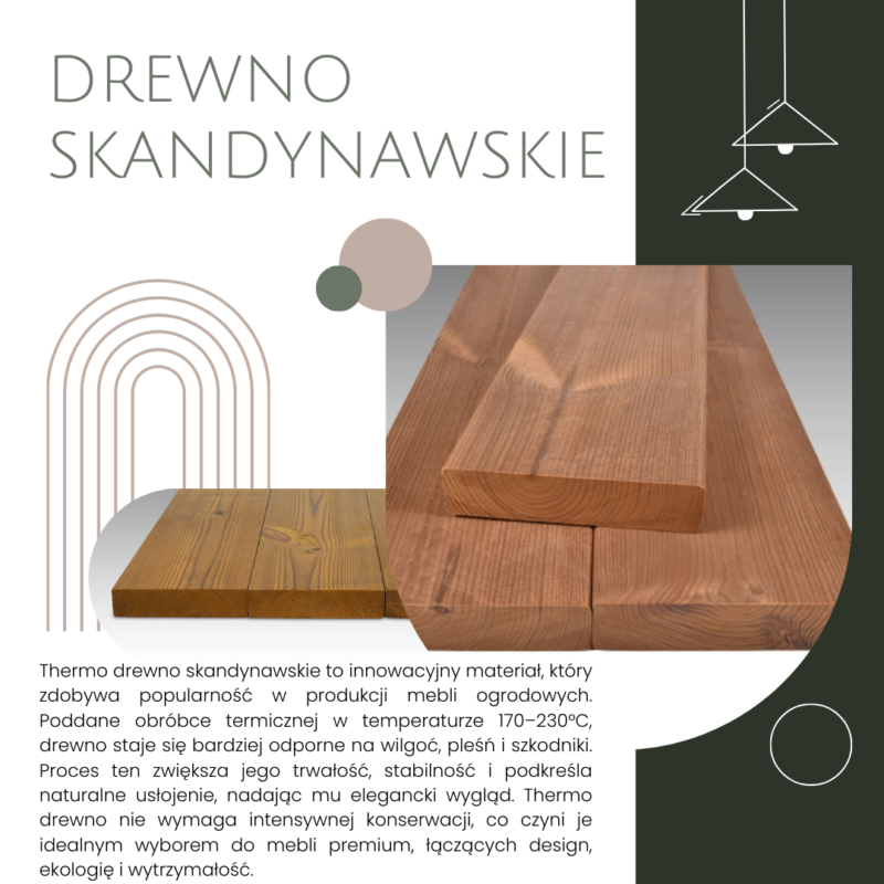 ZESTAW MEBLI OGRODOWYCH PREMIUM DREWNO TERMO + STOLIK + PODUSZKI / SOFA NA TARAS / METALOWE NOGI BIAŁE - obrazek 12