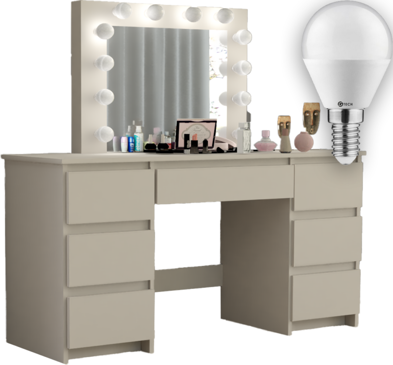 TOALETKA kosmetyczna z lustrem 12 LED wizaż BETI7 KASZMIR