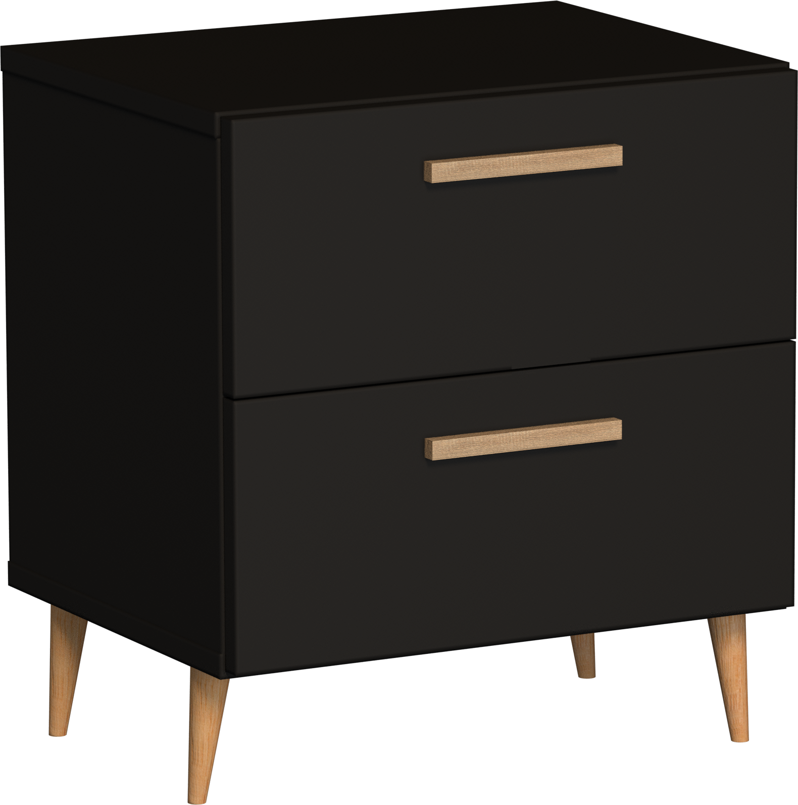 Szafka Nocna w stylu skandynawskim 2 szt NOE CZARNY MAT - obrazek 2