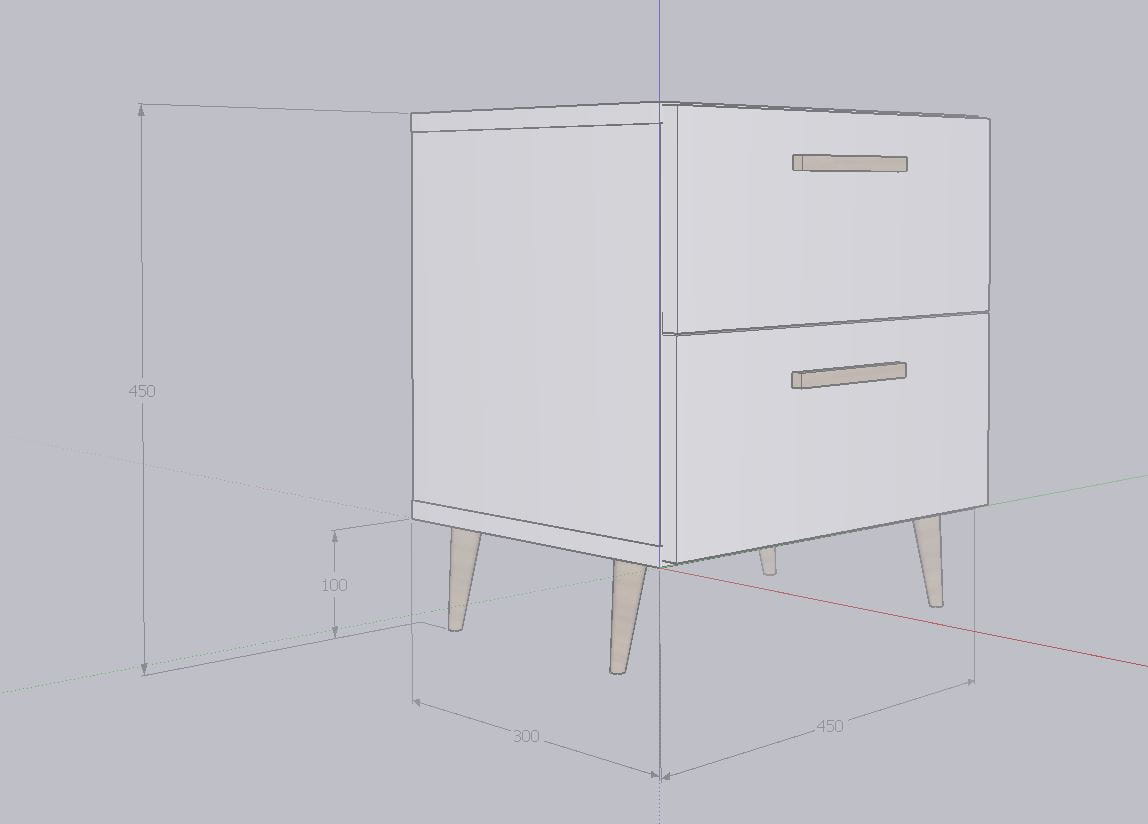 Szafka Nocna w stylu skandynawskim 2 szt NOE CZARNY MAT - obrazek 5
