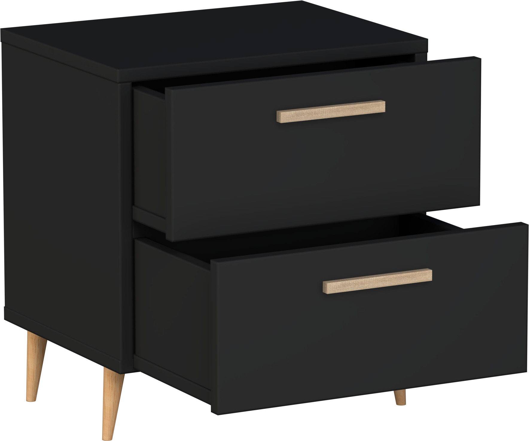 Szafka Nocna w stylu skandynawskim 2 szt NOE CZARNY MAT - obrazek 3