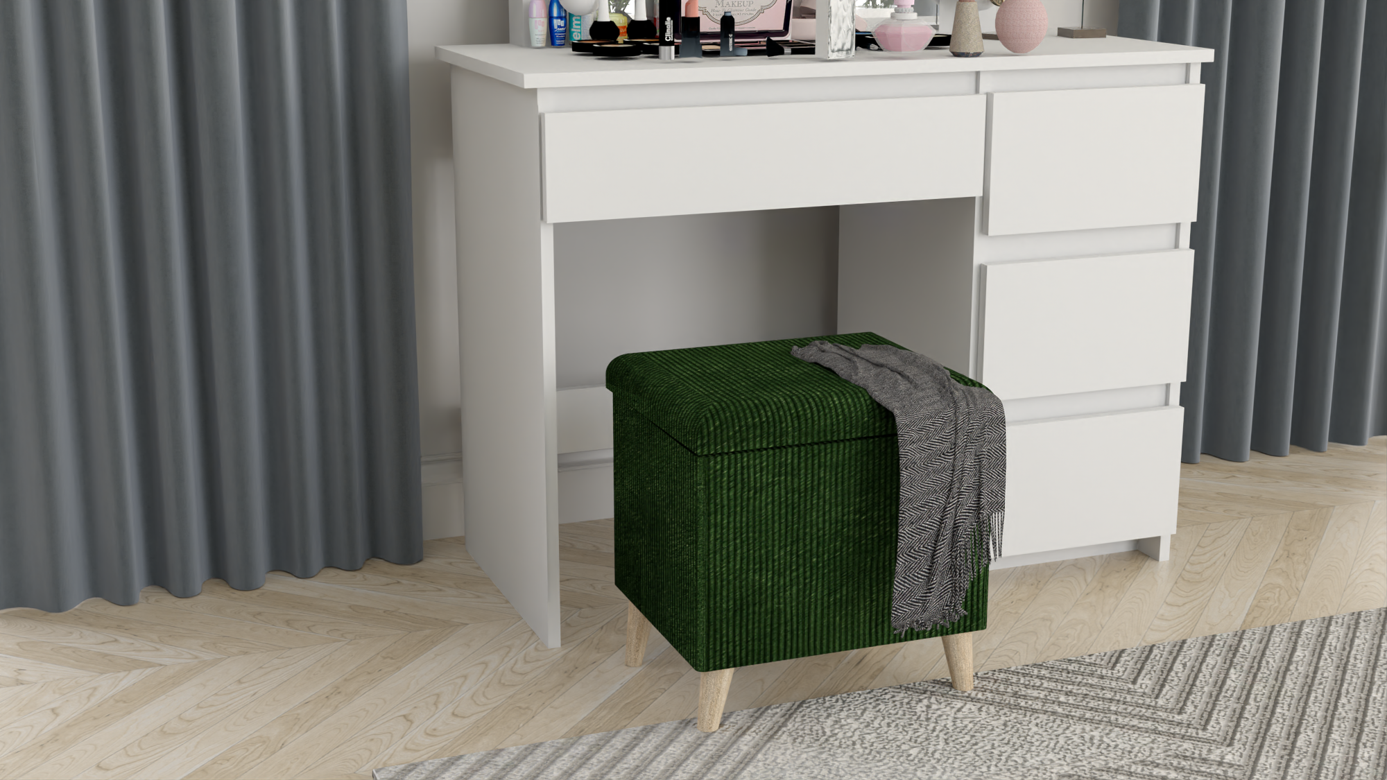 PUFA Otwierana Bukla Bouclé z Schowkiem - Skrzynia/Kufer Tapicerowany - obrazek 4