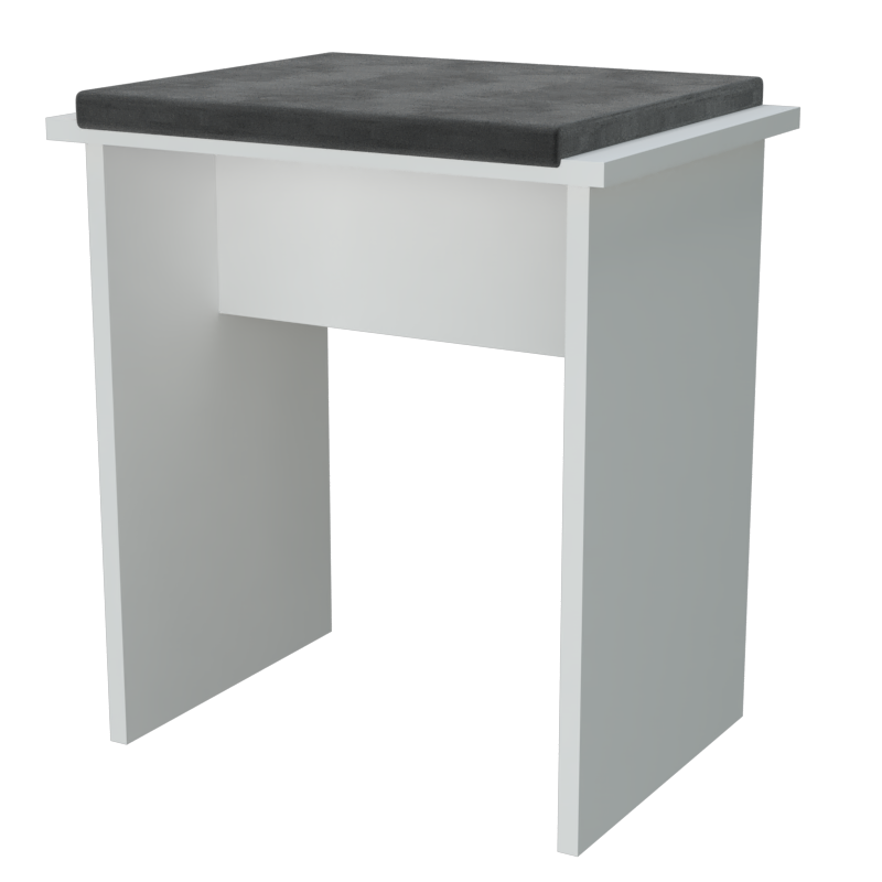 TOALETKA kosmetyczna LUSTRO 12 LED TABORET tapicerowany CZARNY - obrazek 7