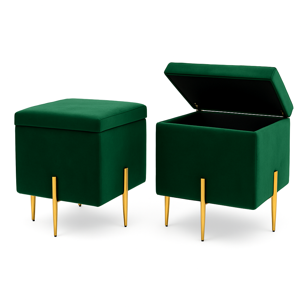 Pufa SOX otwierana ze schowkiem welurowa kufer tapicerowany glamour na złotych nogach do salonu i sypialni Czarny - obrazek 12