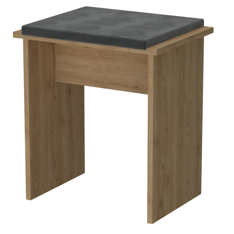 TOALETKA kosmetyczna LUSTRO 12 LED TABORET tapicerowany CZARNY - obrazek 5