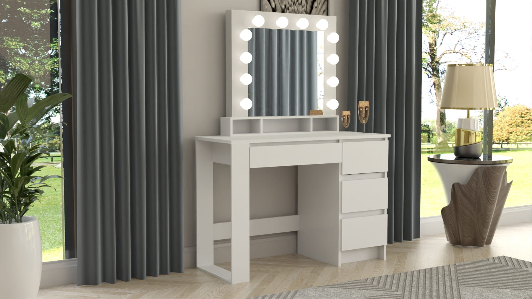 TOALETKA KOSMETYCZNA LUSTRO Z OŚWIETLENIEM 12x LED betiL ROYAL - obrazek 3