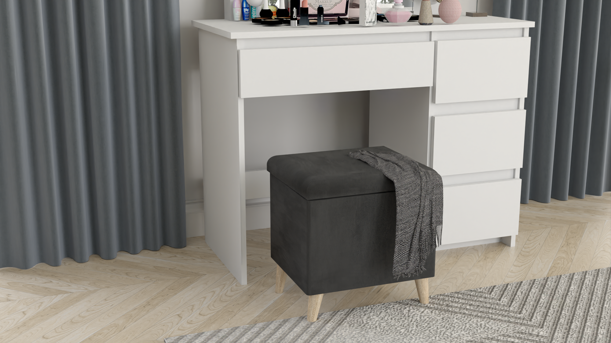 PUFA Otwierana Bukla Bouclé z Schowkiem - Skrzynia/Kufer Tapicerowany - obrazek 13