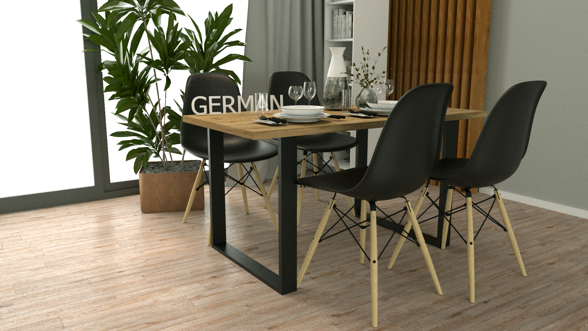 Nowoczesny zestaw do jadalni kuchni STÓŁ i 4 KRZESŁA LOFT ARTISAN - obrazek 6