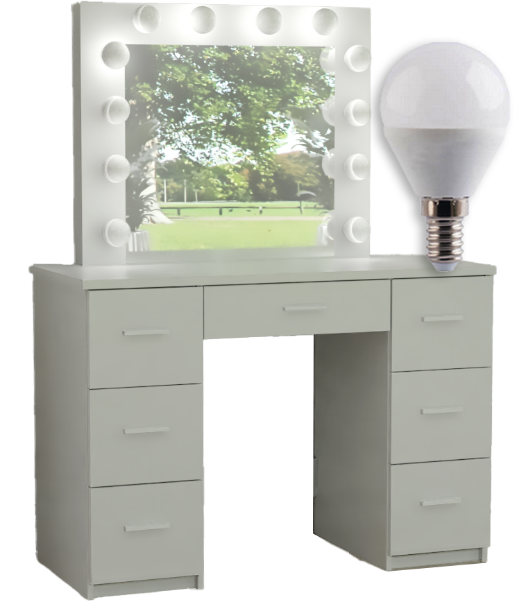 TOALETKA kosmetyczna BIAŁA z lustrem 12 LED wizaż BETI7S