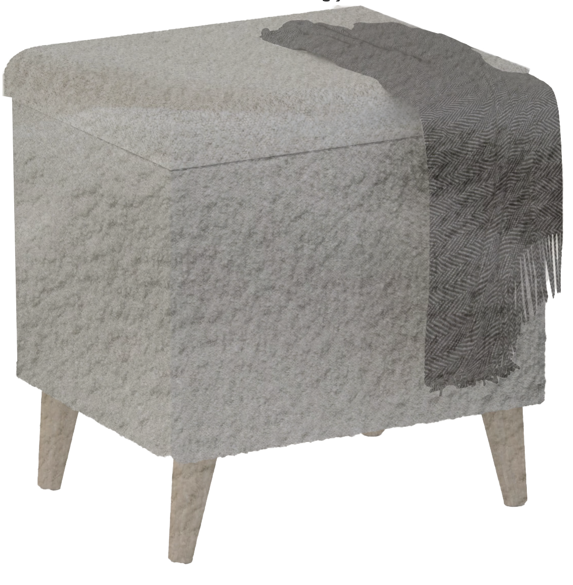 PUFA Otwierana Bukla Bouclé z Schowkiem - Skrzynia/Kufer Tapicerowany - obrazek 3