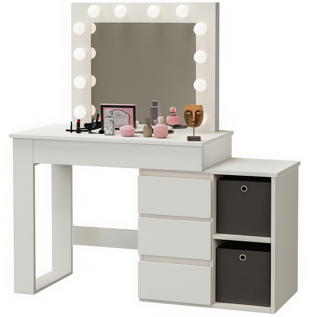 TOALETKA KOSMETYCZNA LUSTRO Z OŚWIETLENIEM 12x LED LIVIA