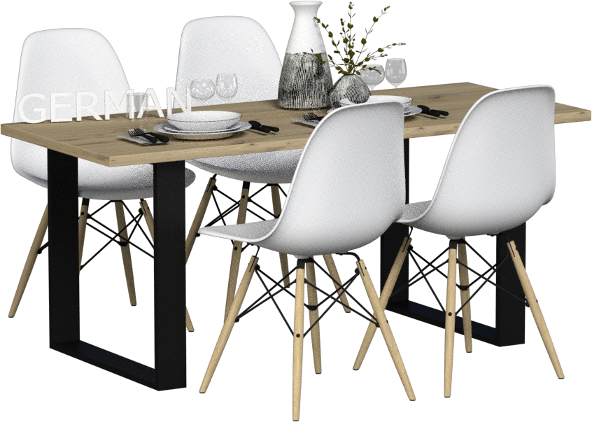 Nowoczesny zestaw do jadalni kuchni STÓŁ i 4 KRZESŁA LOFT METAL