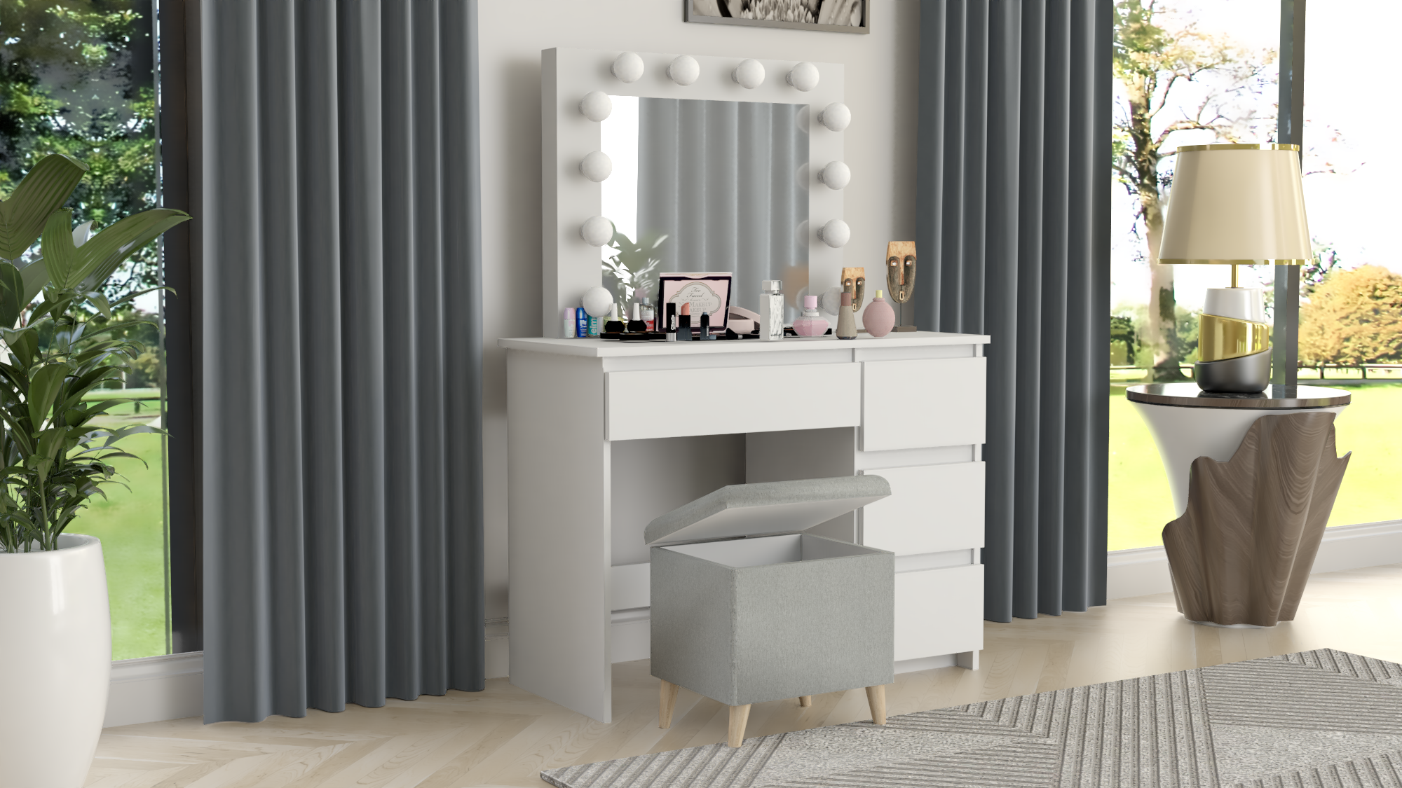 PUFA Otwierana Bukla Bouclé z Schowkiem - Skrzynia/Kufer Tapicerowany - obrazek 19