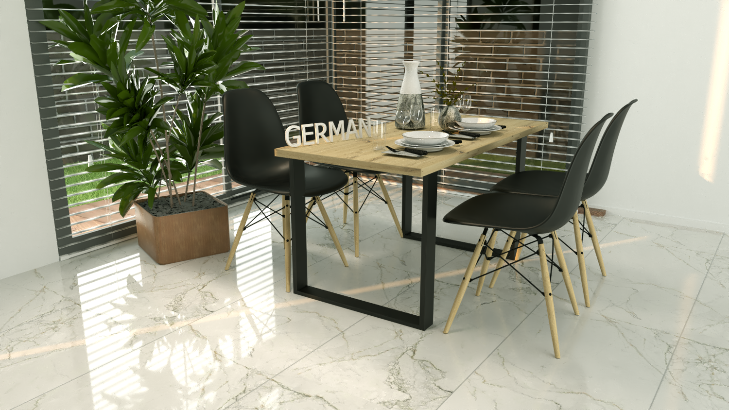 Nowoczesny zestaw do jadalni kuchni STÓŁ i 4 KRZESŁA LOFT ARTISAN - obrazek 2