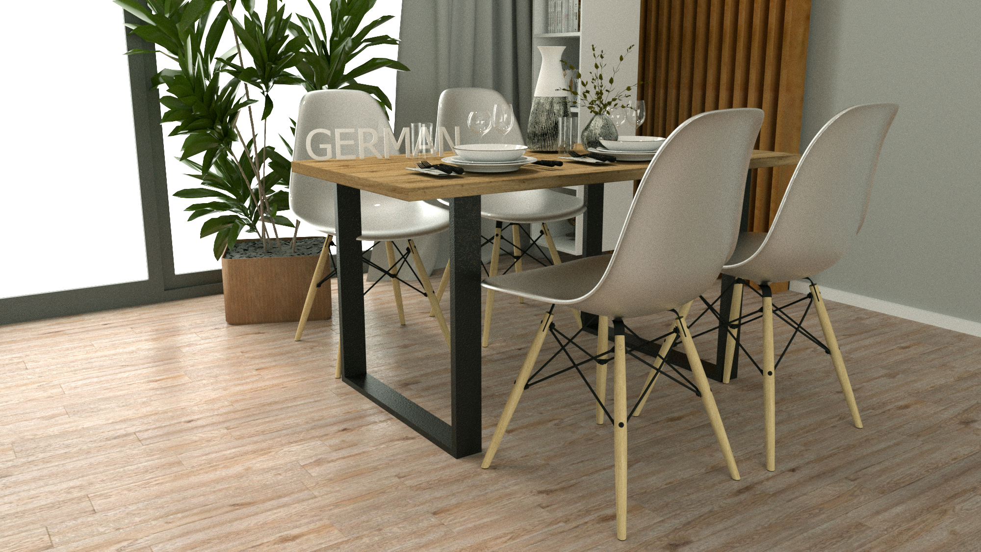 Nowoczesny zestaw do jadalni kuchni STÓŁ i 4 KRZESŁA LOFT METAL - obrazek 6