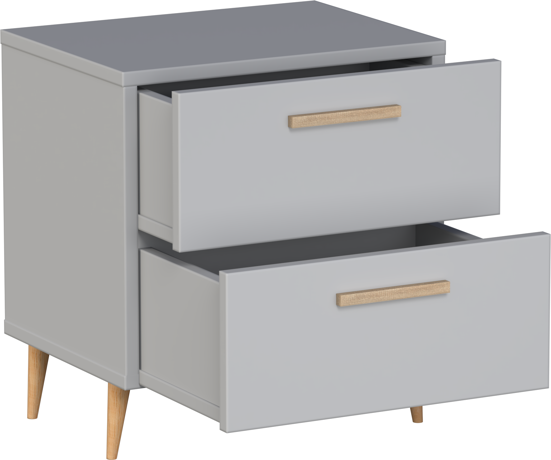 Szafka Nocna w stylu skandynawskim 2 szt NOE Biała - obrazek 3