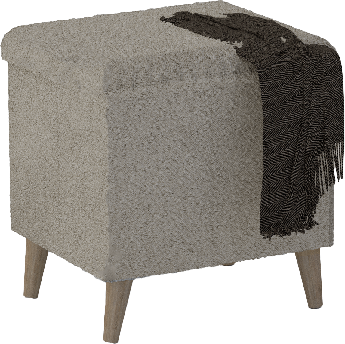 PUFA Otwierana Bukla Bouclé z Schowkiem - Skrzynia/Kufer Tapicerowany - obrazek 5