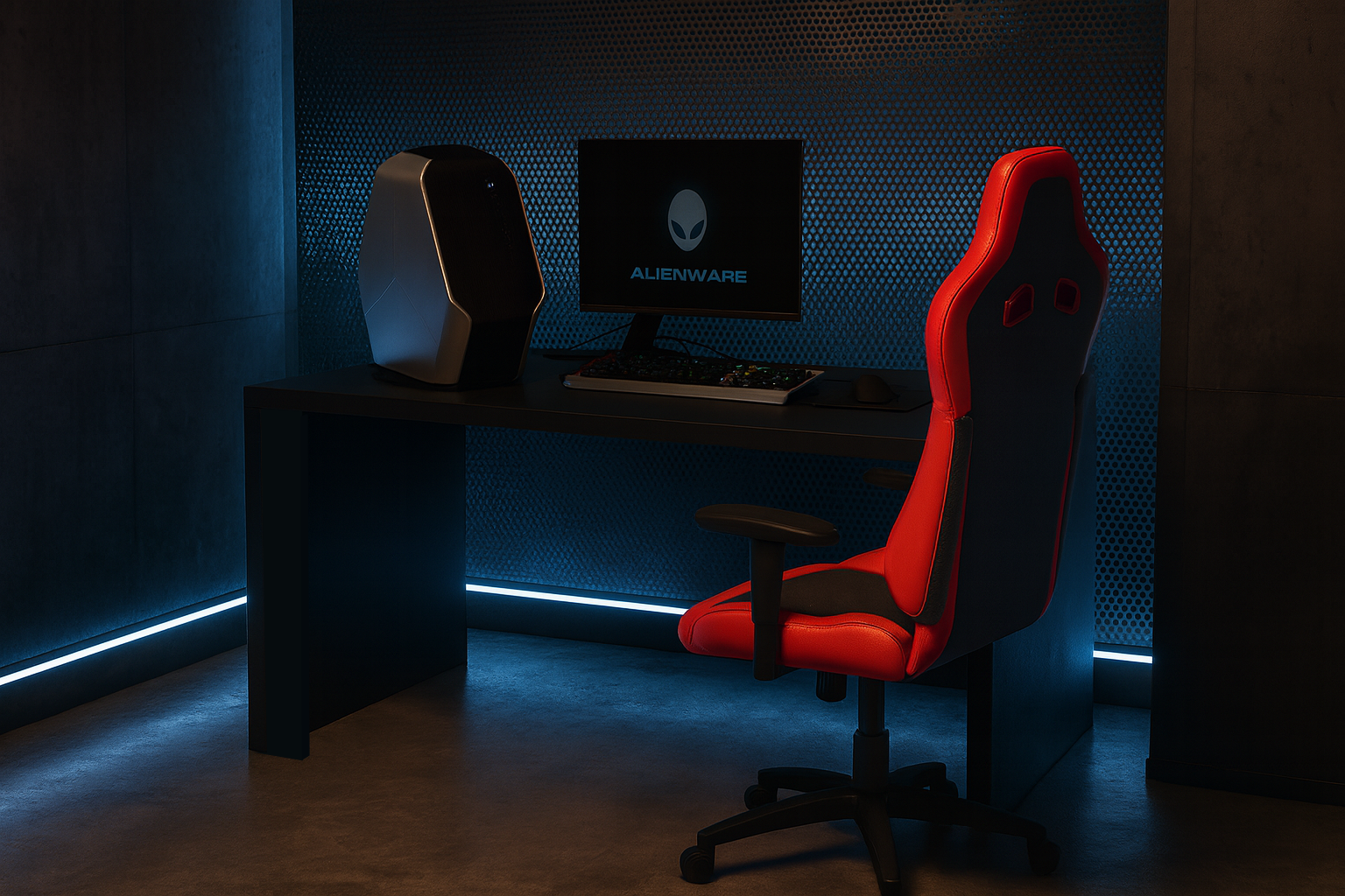 Biurko Gamingowe SHADOW 135×65 – czarny mat, nowoczesny design dla graczy - obrazek 3