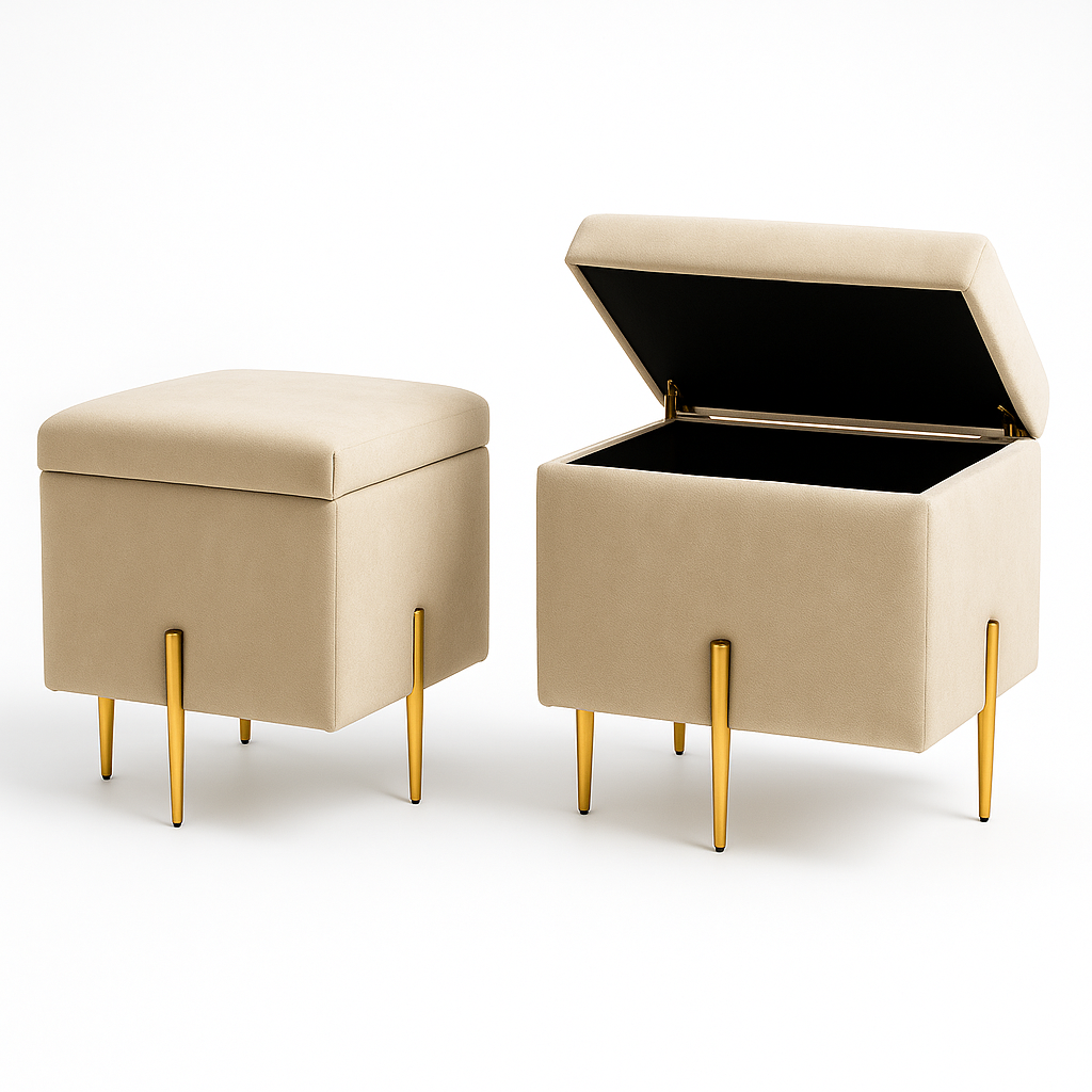 Pufa SOX otwierana ze schowkiem welurowa kufer tapicerowany glamour na złotych nogach do salonu i sypialni Czarny - obrazek 19