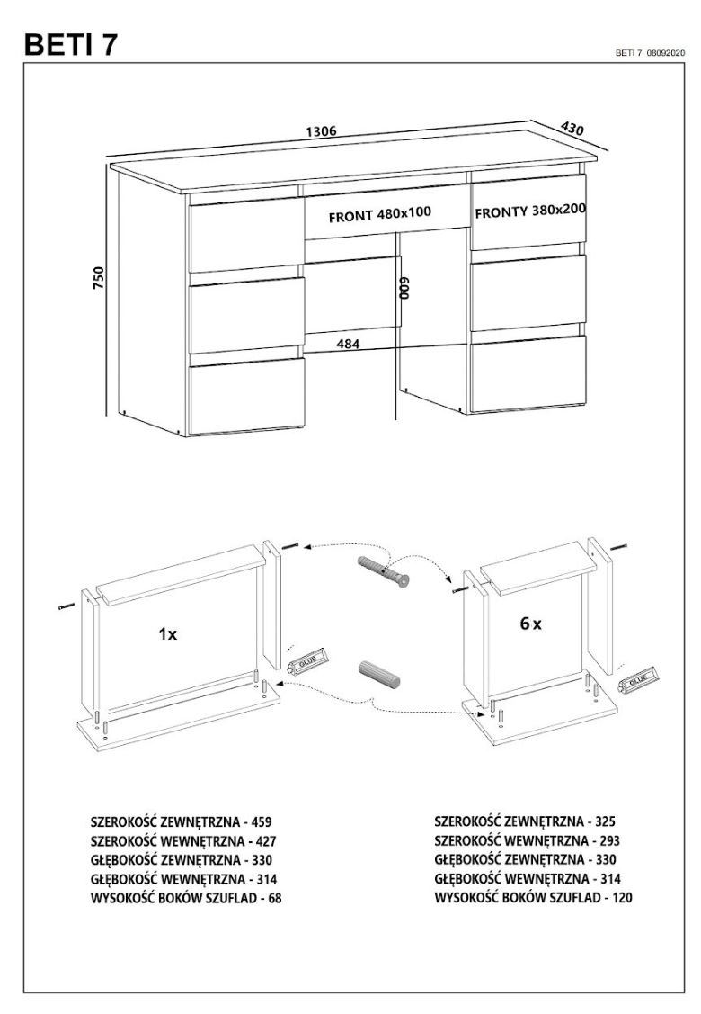 TOALETKA kosmetyczna z lustrem 12 LED wizaż BETI7 DĄB ARTISAN Czarna - obrazek 8