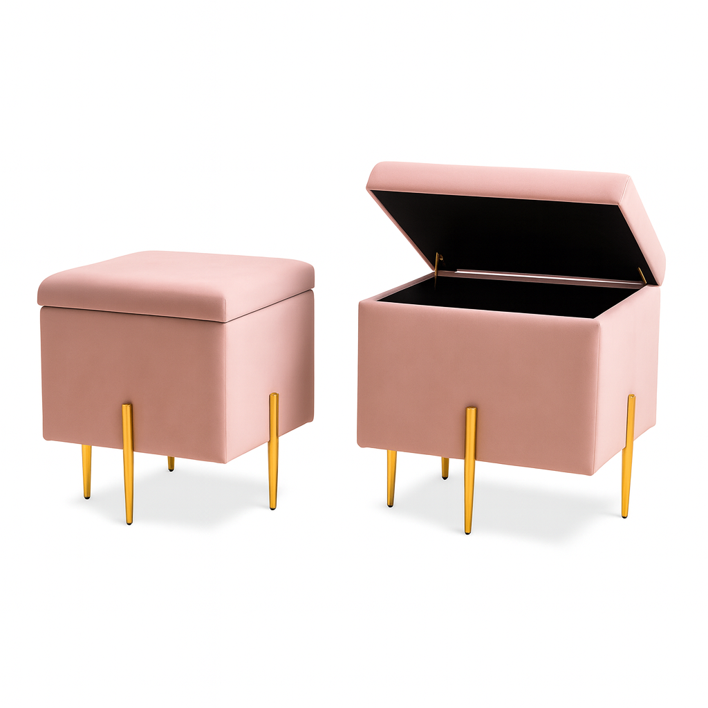 Pufa SOX otwierana ze schowkiem welurowa kufer tapicerowany glamour na złotych nogach do salonu i sypialni Czarny - obrazek 13