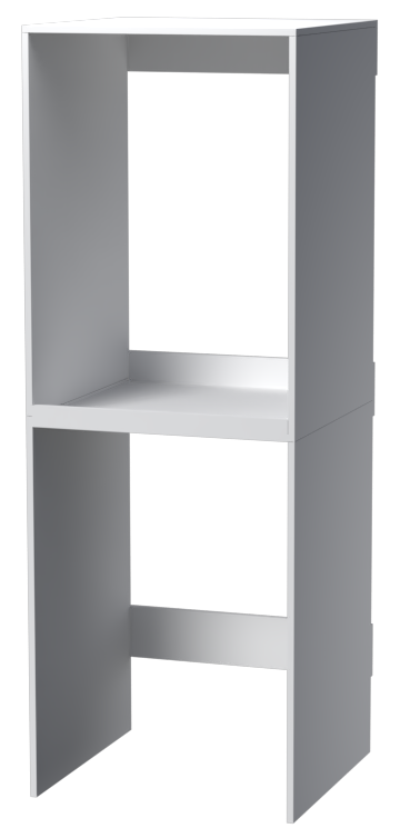 Szafka na Pralkę i Suszarkę do Łazienki - Regał Słupek Biały z Półkami do Pralni - obrazek 9