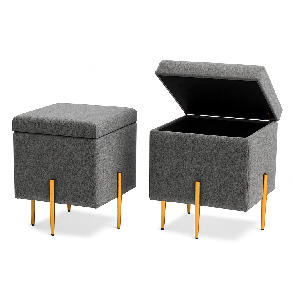 Pufa SOX otwierana ze schowkiem welurowa kufer tapicerowany glamour na złotych nogach do salonu i sypialni Złoty Welur - obrazek 15