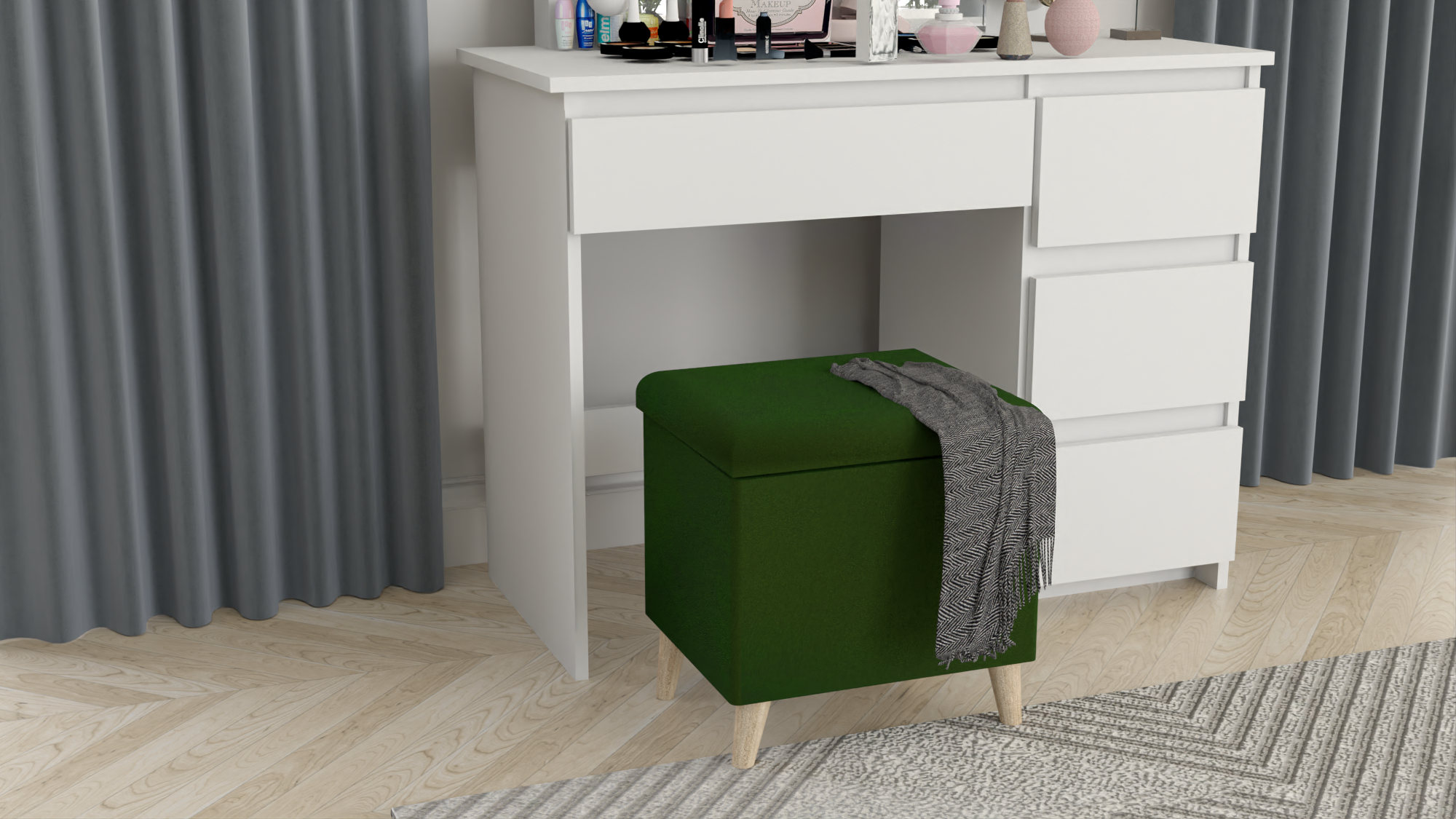 PUFA taboret skrzynia kufer skandynawski NÓŻKI + RÓŻOWY - obrazek 12