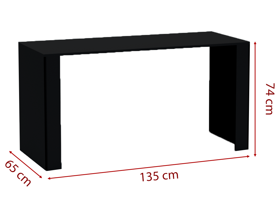 Biurko Gamingowe SHADOW 135×65 – czarny mat, nowoczesny design dla graczy - obrazek 4