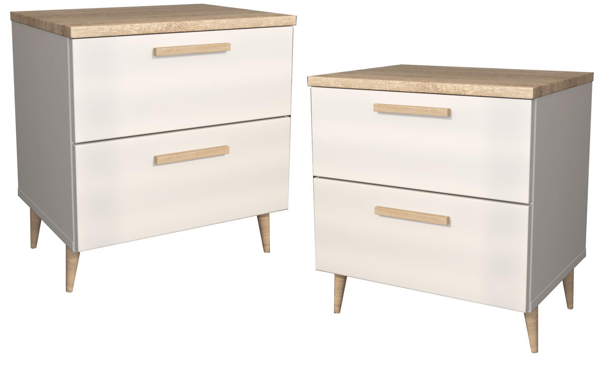 Szafka Nocna w stylu skandynawskim 2 szt NOE Biała - obrazek 4