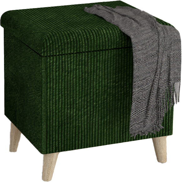 PUFA taboret skrzynia kufer skandynawski BUTELKOWA ZIELEŃ