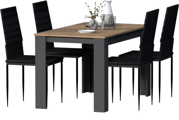 Nowoczesny zestaw do jadalni kuchni STÓŁ i 4 KRZESŁA Viki Dąb CRAFT - obrazek 3