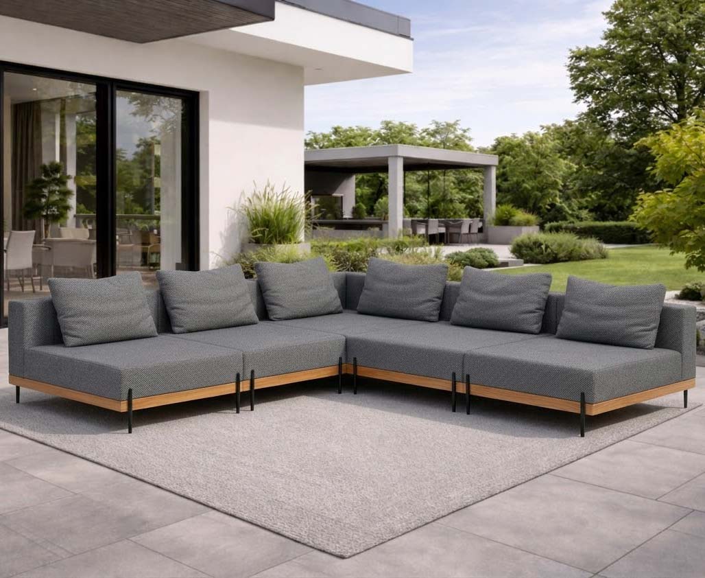 Grand ZESTAW MEBLI OGRODOWYCH PREMIUM Narożnik + PODUSZKI SOFA NA TARAS